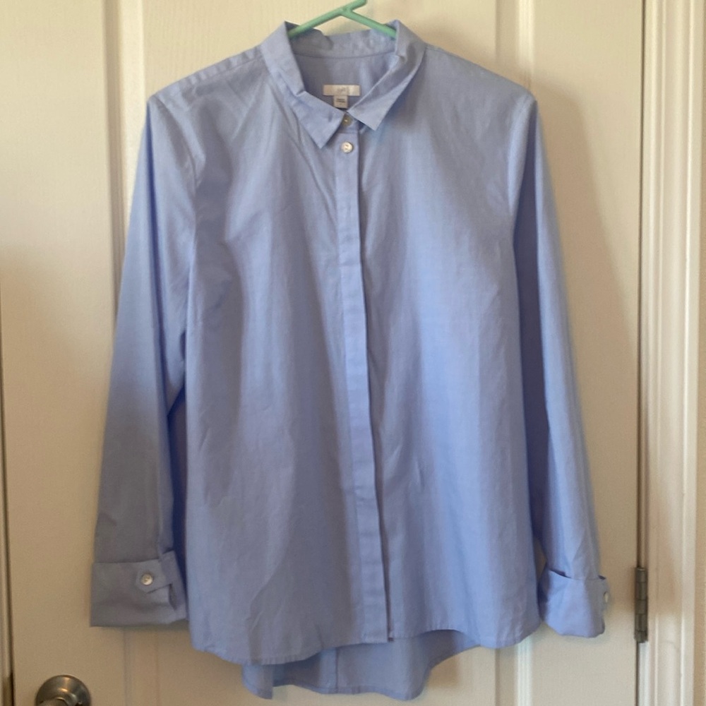 J. Jill Classic Blue Button-Up Shirt